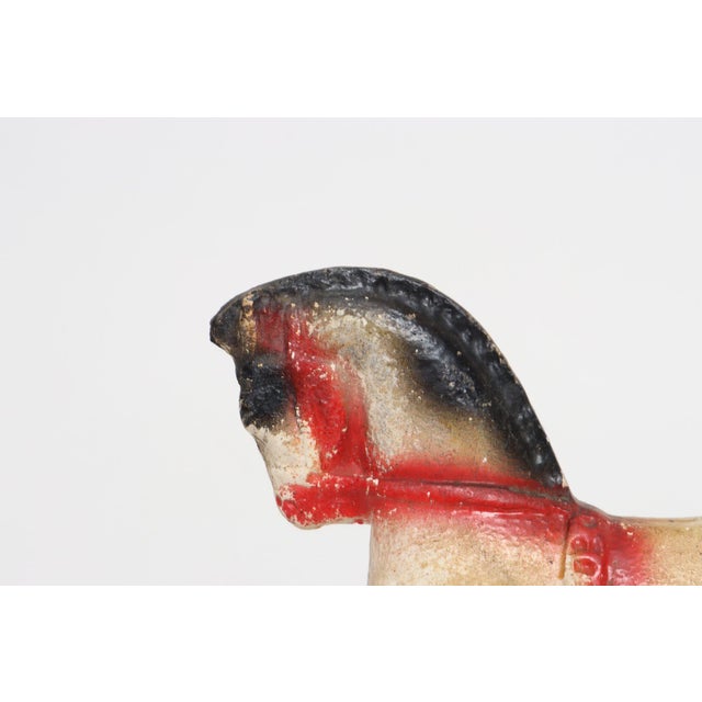 Vintage Americana Painted Red, White, and Blue Chalkware Horse Sculpture / Figurine For Sale - Image 9 of 15