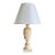 Vintage Italian Carved Alabaster Table Lamp With Linen Shade For Sale