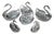 Antique Cut Glass and Silver Swans, 1900, Set of 6 For Sale