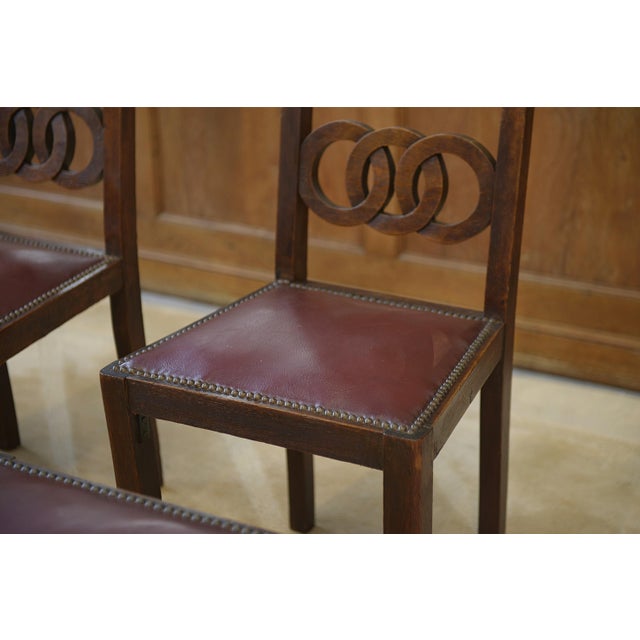 Oak Dining Chairs, 1950s, Set of 6 For Sale - Image 4 of 12