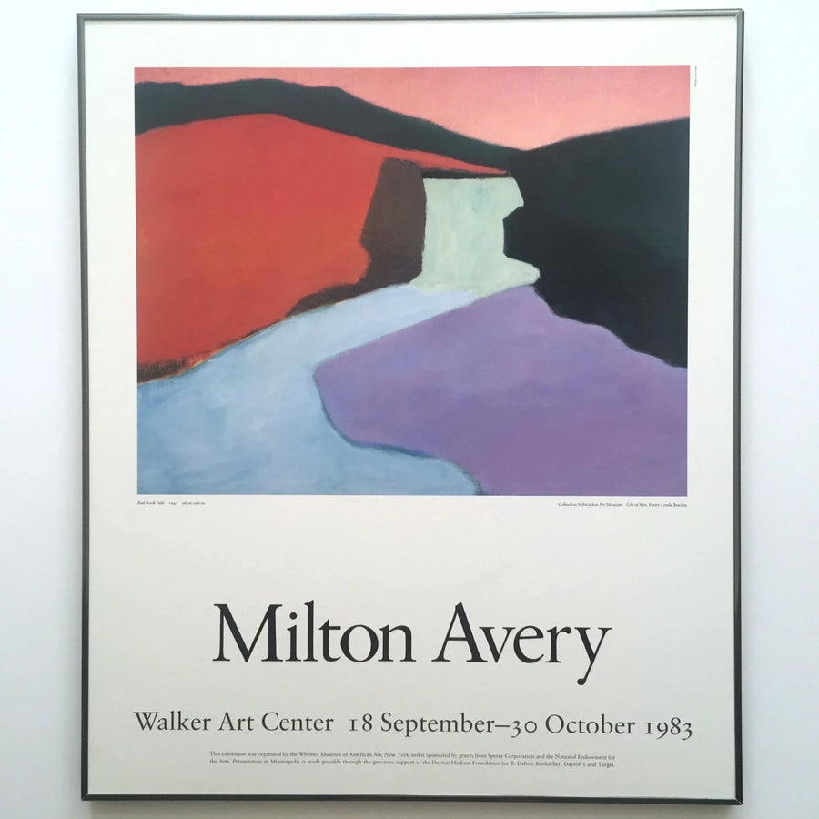 MiltonAvery 　ポスター Walker Art Center Milton Avery Vintage 1983 Lithograph Print Framed Exhibition