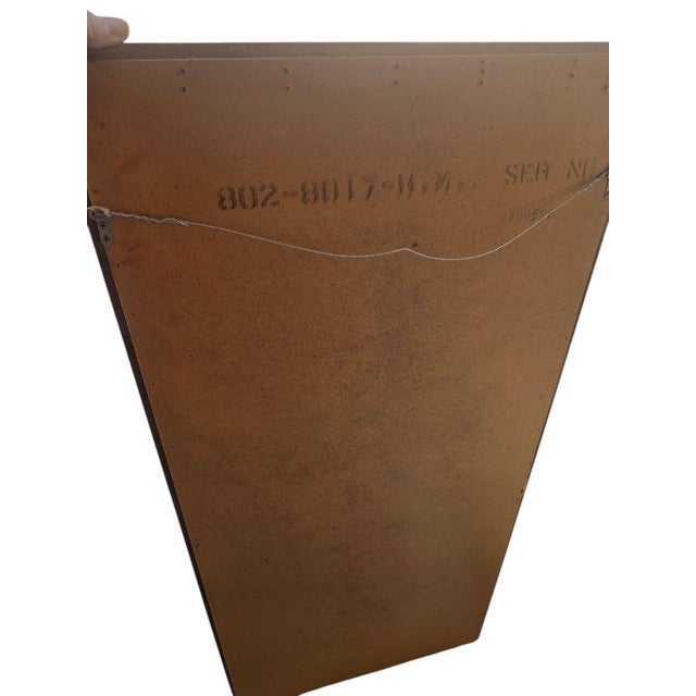 Mid-Century Modern Pair of Vintage Mid Century Modern Walnut Geometric Wall Mirrors, 47" Tall For Sale - Image 3 of 5