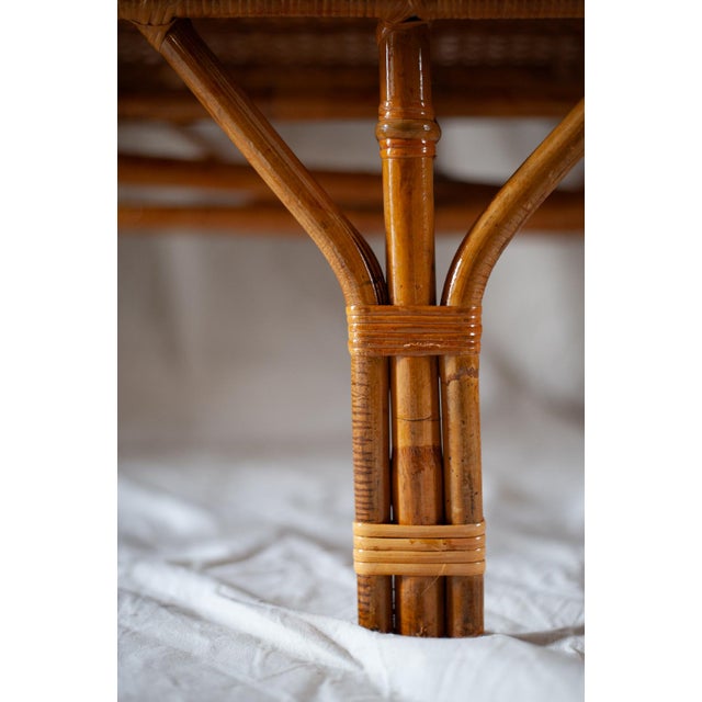 Wood Vintage Bamboo Bench, 1970s For Sale - Image 7 of 9