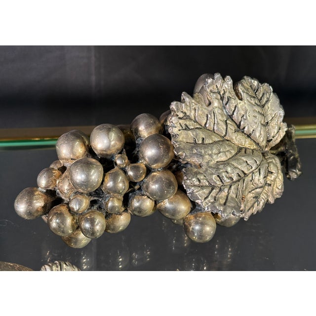 Metal Collection of Silver Plated Decorative Fruit Sculptures Mid-Century - Set of 7 For Sale - Image 7 of 11