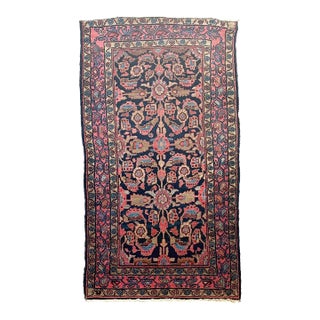 Antique BOTANICAL Arabesque Vines Dancing Around Sarouk Rug 3.5 x 6.2 For Sale