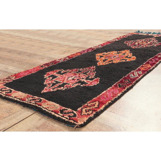 Ebony Vintage Taznakht Moroccan Rug, 02'10 X 08'03 For Sale - Image 8 of 10