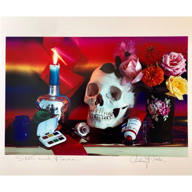 Audrey Flack, Pop Art Color Photograph Dye Transfer Print Audrey Flack "Skull & Roses" Photo, 1984 For Sale - Image 4 of 11
