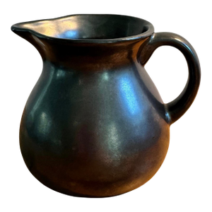 Prinknash Pottery Black Lustre Cream Jug C. 1930–1945 – Marked