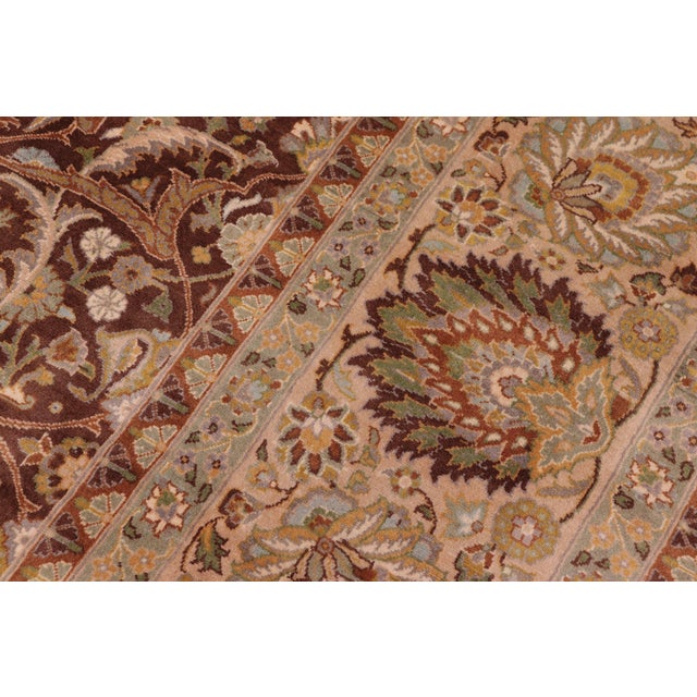 1990s Art Nouveau 1990's Pak-Persian Brown/Tan Wool Rug - 9'1'' X 12'2'' For Sale - Image 5 of 9