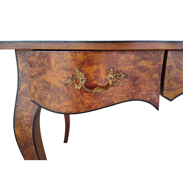 Vintage Mid-Century Italian Desk With Cloth-Lined Drawers For Sale - Image 16 of 18