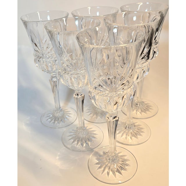 Glass Grecian Crystal Goblets- Set of Six For Sale - Image 7 of 12