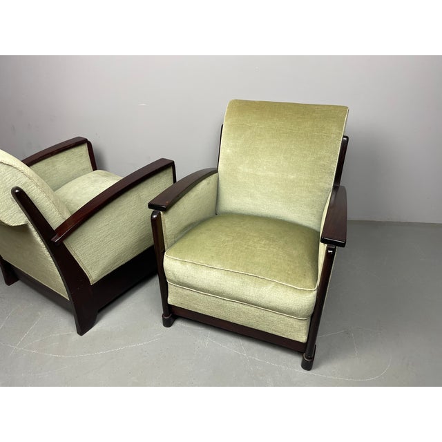 Art Deco Dutch Lounge Chairs attributed to Pander & Zonen, the Hague, 1930s, Set of 2 For Sale - Image 11 of 13
