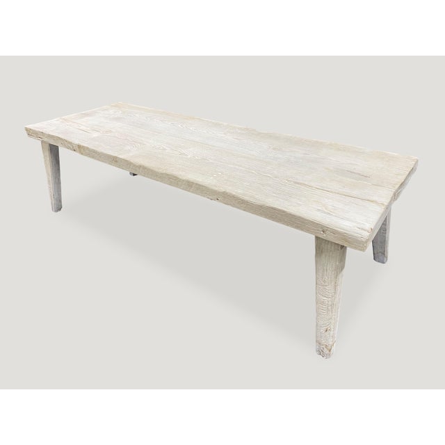 Andrianna Shamaris Bleached Teak Wood Bench or Coffee Table For Sale - Image 4 of 6
