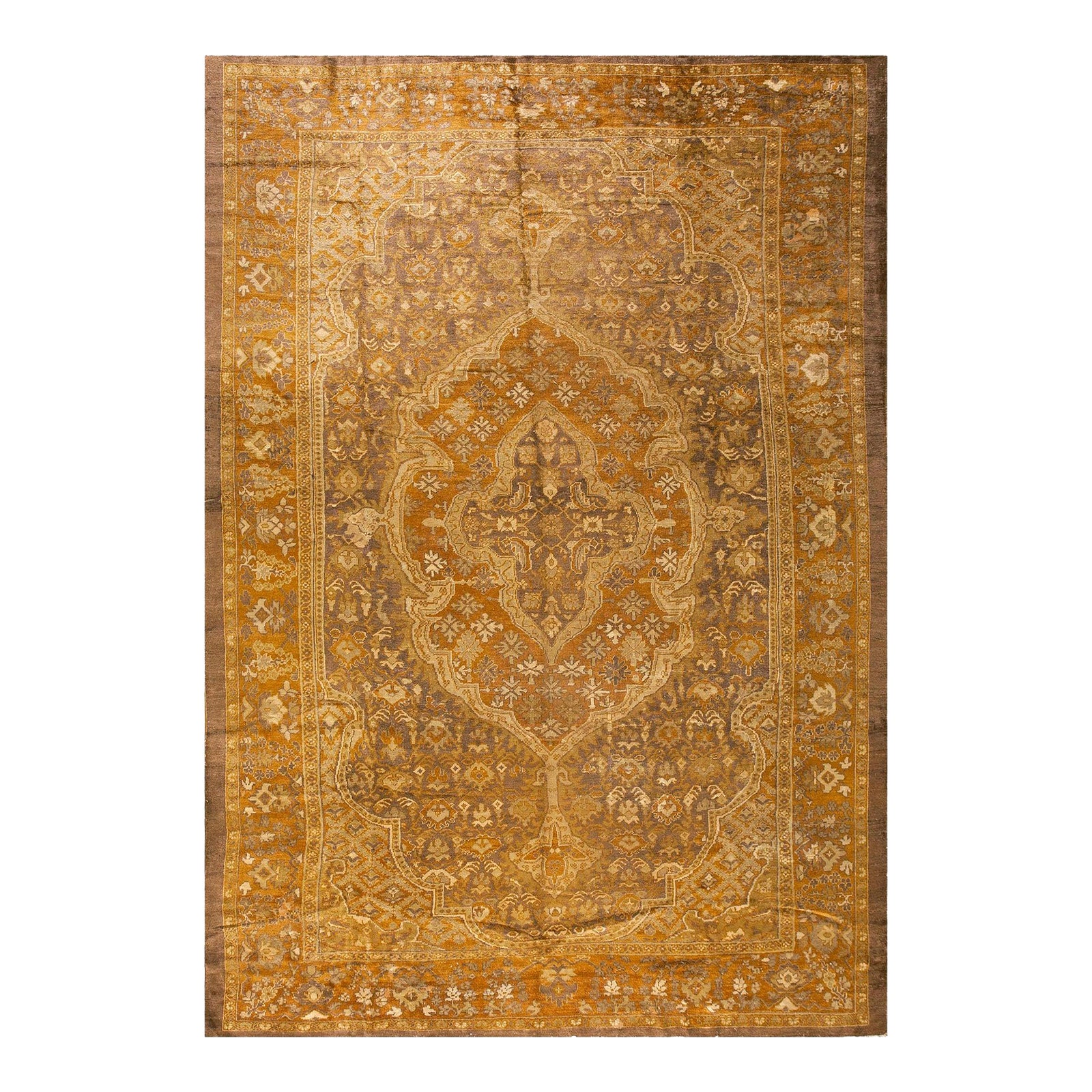 Traditional Medallion Design on a Gold Background Color Antique Persian ...