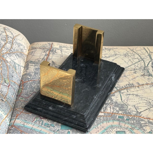 Maitland - Smith 1980s Marble and Brass Business Card Holder For Sale - Image 4 of 9