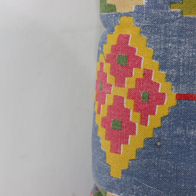 Vintage Colorful Handwoven Geometric Kilim Pattern Pillow For Sale - Image 9 of 10