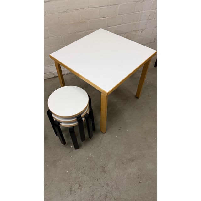 81C Table and Stools by Alvar Aalto for Artek, 2010, Set of 4 For Sale - Image 6 of 15