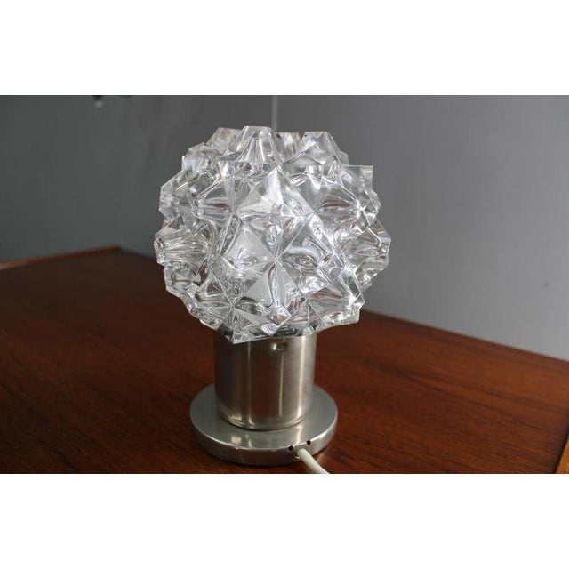 1970s Mid-Century Modern Czech Crystal Glass Table Lamp, 1970s For Sale - Image 5 of 12