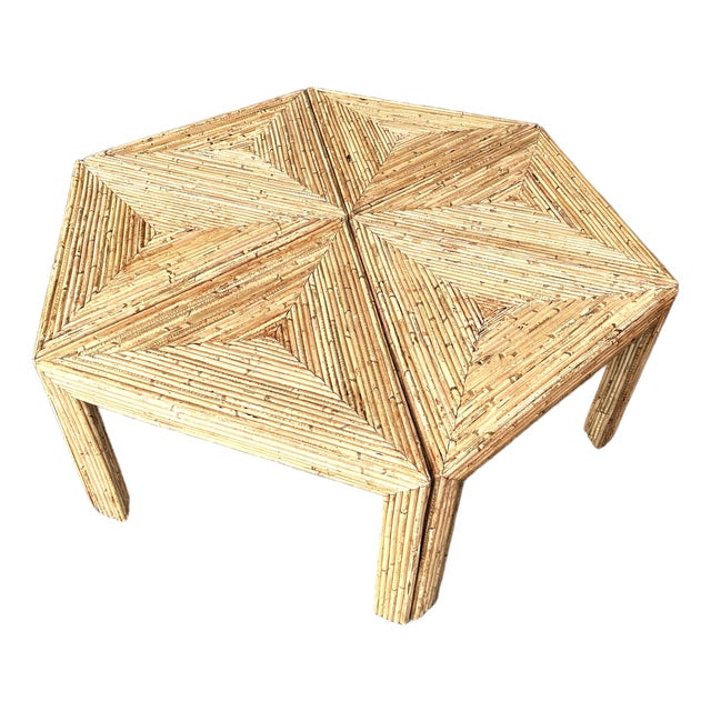 Modular Rattan Tables by Vivai Del Sud. Italy, 1970s For Sale