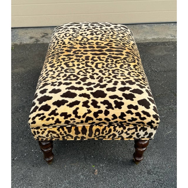 English George Smith Standard Style Leopard Ottoman For Sale - Image 3 of 5