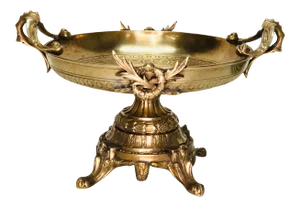 Castilian French Empire Style Brass Pedestal Center Bowl