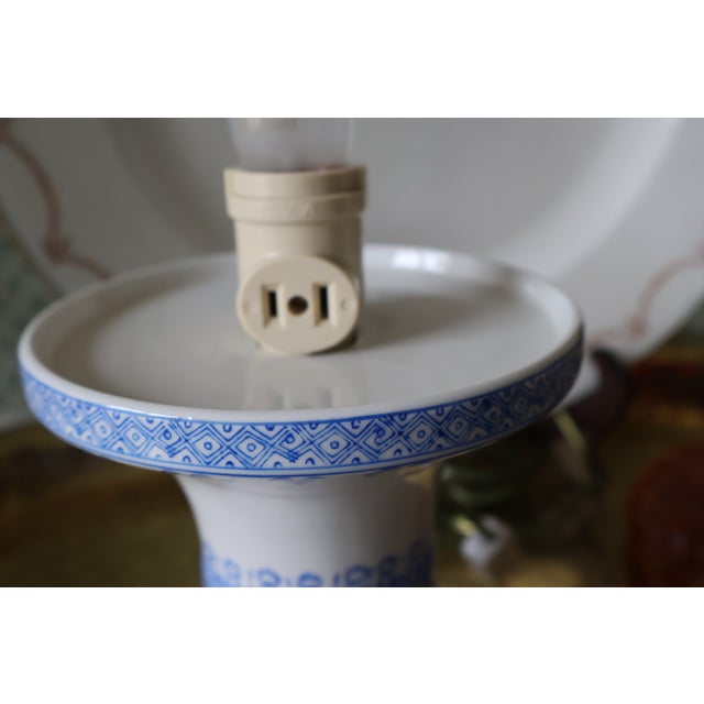 Vintage Jingdezhen Hand-Painted Eggshell Porcelain Bird-and-Flower Lantern Lamp For Sale - Image 14 of 18