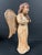 Figurative Vintage Hand Carved Wooden Standing Angel Paying Violin Instrument Sculpture For Sale - Image 3 of 10
