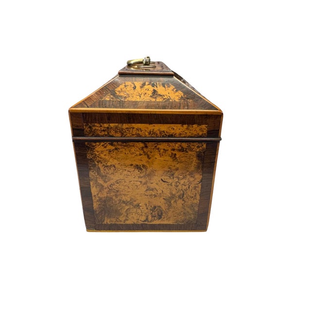 Wood Regency Burl Wood Tea Caddy, England, Early 19th Century For Sale - Image 7 of 7