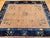 Peach Antique Chinese Peking Rug, Hand-Knotted Wool, Pale Peach, Navy, 9' x 12' For Sale - Image 8 of 18
