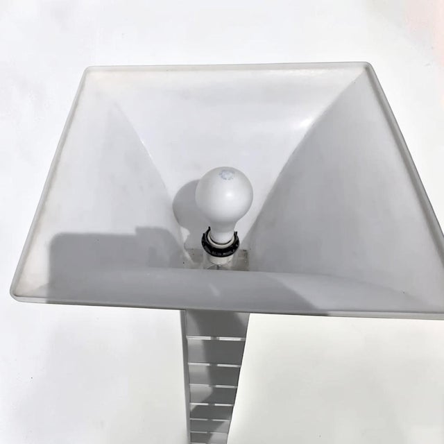 1980s Post-Modern Frosted Lucite Floor Lamp For Sale - Image 5 of 9