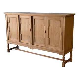 Vintage Danish Oak Sideboard in Style of Henning Kjærnulf — Mid Century Scandinavian Credenza For Sale