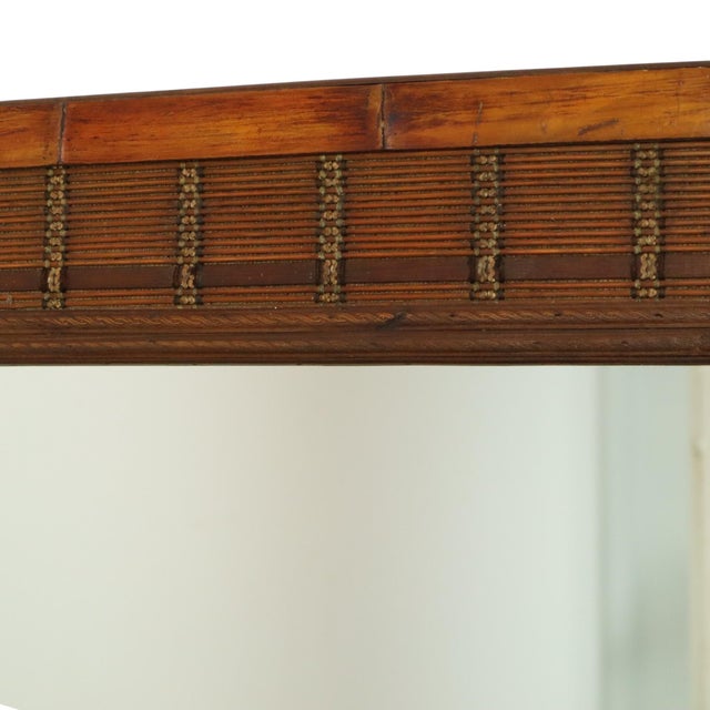 Vintage Square Bamboo and Rattan Mirror, 1960s For Sale - Image 6 of 16