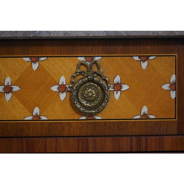 Ej Victor Italian Neoclassical Paint Decorated Satinwood Chest For Sale - Image 12 of 18