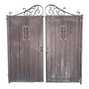 Vintage 1920s Wooden Double Entry Gates With Speakeasy and Hardware - a Pair