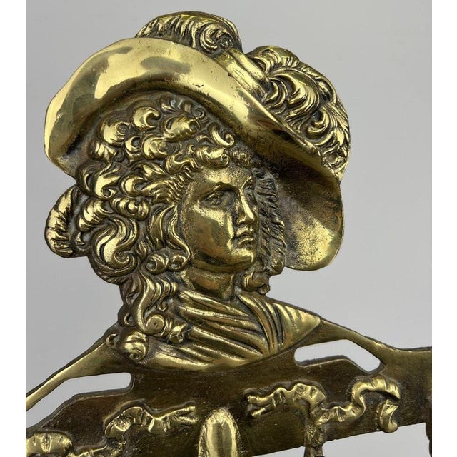 Metal Vintage French Brass Fireplace Tools, Set of 5 For Sale - Image 7 of 12