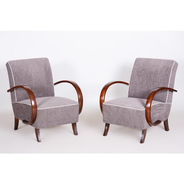 Set of rt Deco Armchairs attributed to J. Halabala for Up Závody, 1930s For Sale - Image 14 of 15