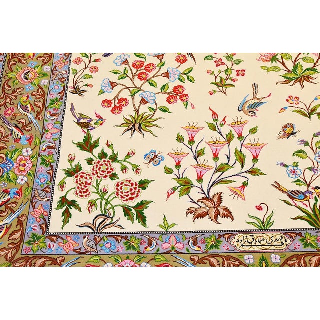 Gol O Bolbol Rug, 1940s For Sale - Image 4 of 15