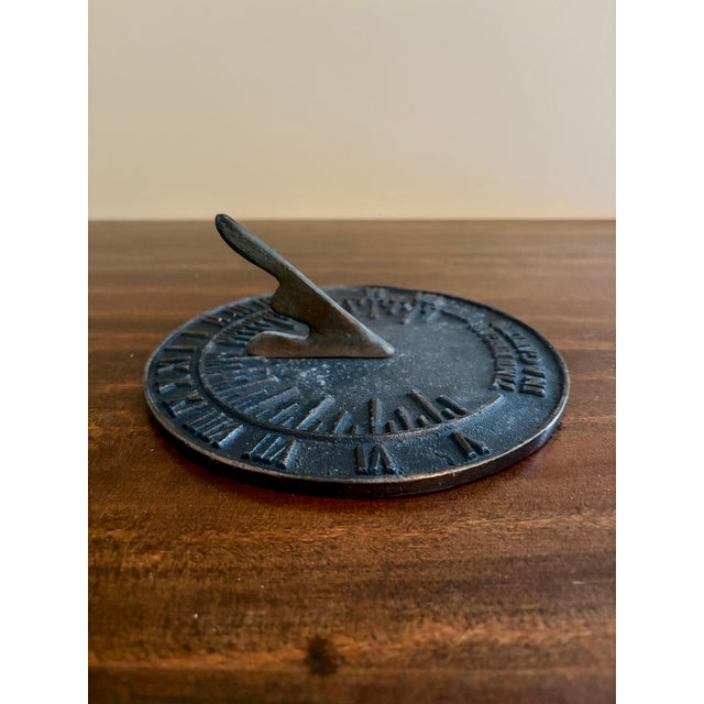 Vintage English Country Iron Garden Sundial "Time Began in a Garden" For Sale In South Bend - Image 6 of 8