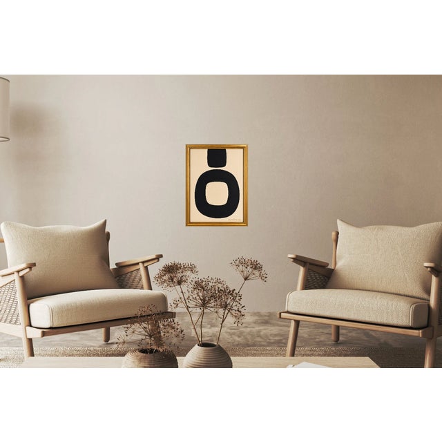 Cream Monolith & Moon Abstract Painting, Framed by Bryan Boomershine For Sale - Image 8 of 8