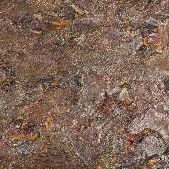 Andy Miller (American, b. 1950), Abstract Composition, Oil on Canvas, impasto details, warm brown with red hues, unsigned,...