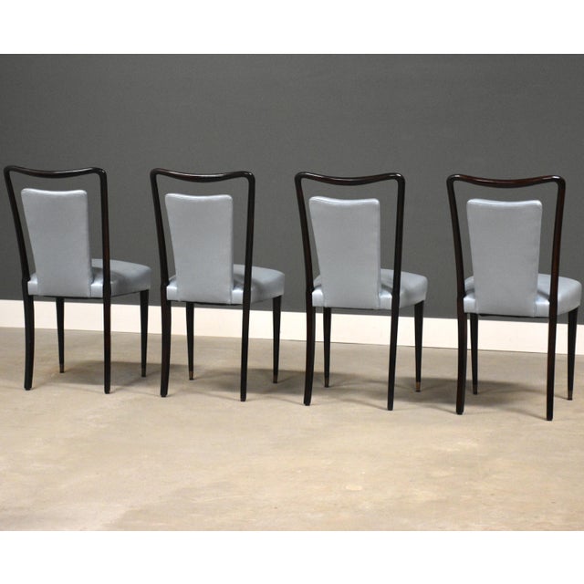 Mid-Century Modern Mid 20th Century Melchiorre Bega Blue Dining Chairs - Set of 4 For Sale - Image 3 of 10