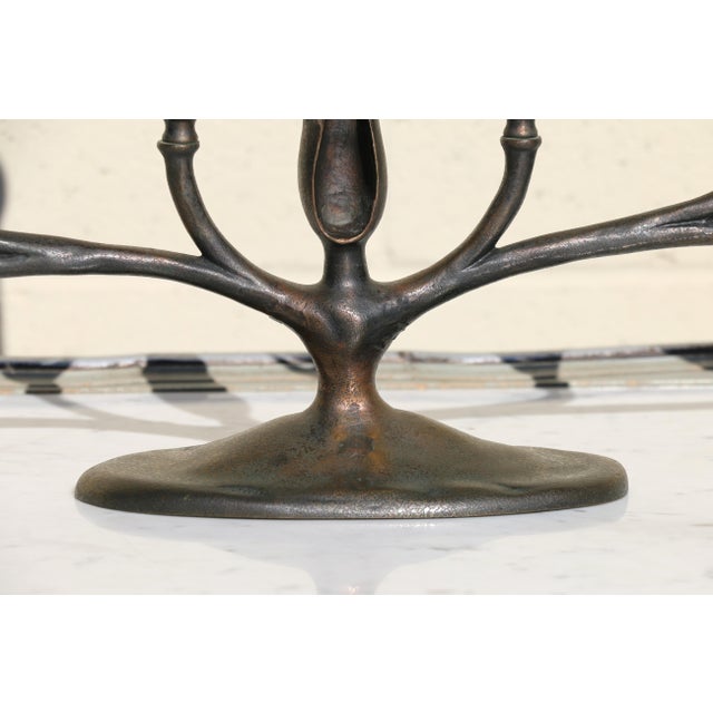 Tiffany Studios New York Art Nouveau Bronze Six-Light Candelabra, Circa 1910s For Sale - Image 13 of 18