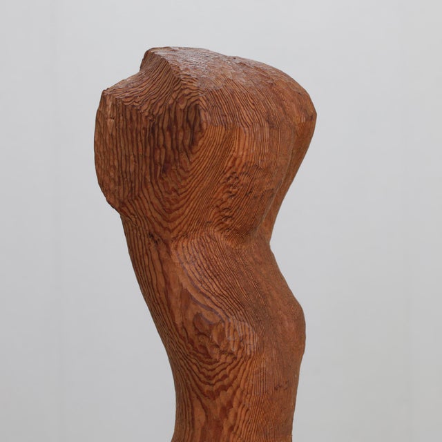 Wood J. Limperg, Woman in Chains Hand-Carved Torso Sculpture, 1970s, Pine For Sale - Image 7 of 10