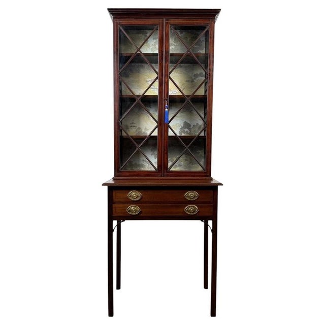 Antique English Georgian Mahogany Display Cabinet, 1700s For Sale - Image 13 of 13