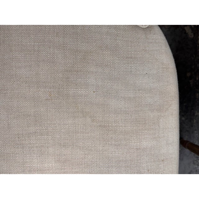 Van Thiels for Restoration Hardware French Contemporary Round Fabric Dining Side Chairs, Set of Four For Sale - Image 12 of 12
