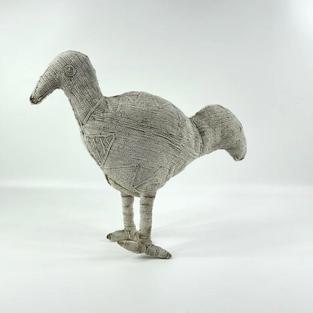 African Early 20th Century Yoruba Beaded White Chicken Nigeria For Sale - Image 3 of 6