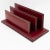 Art Deco Hand-Stitched Red Leather Desk Office Set Letter and Pen Holders For Sale - Image 10 of 13