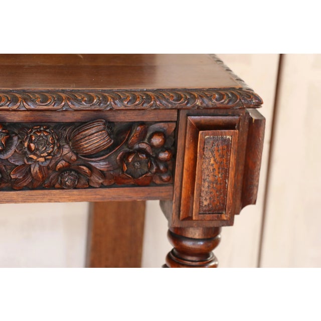 Antique French Solid Oak Console Table, Circa Early 20th Century For Sale - Image 12 of 18