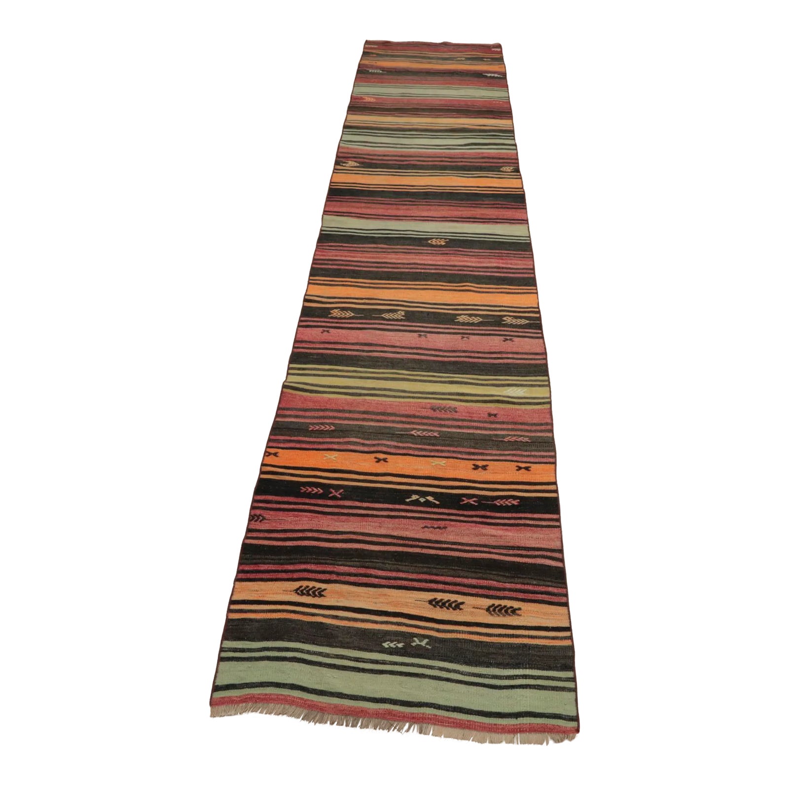 1960s Southwestern Black Striped Runner Rug Chairish