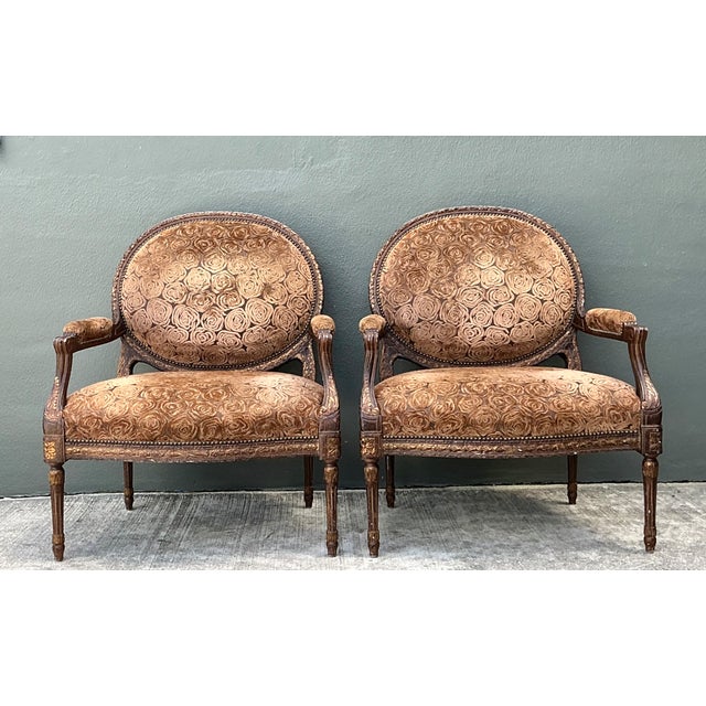 Vintage Isenhour Carved Fauteuil Armchairs - Pair For Sale - Image 10 of 12